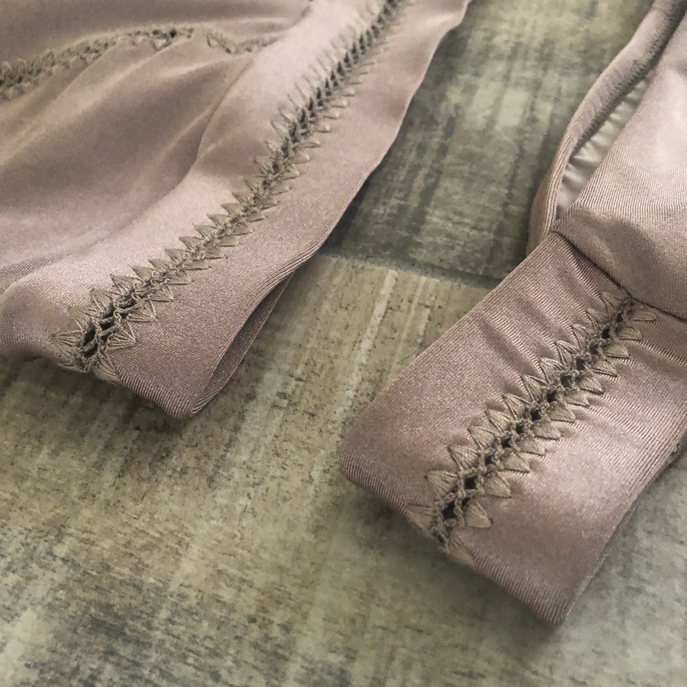 High Quality Shimmer Beige Bikini Large Stitching